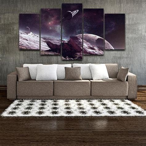 Galaxy Surface Starry Sky – Space 5 Panel Canvas Art Wall Decor ...