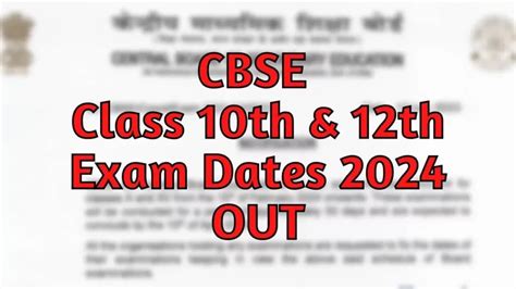 CBSE Board Date Sheet 2024: When and Where to check CBSE 10, 12 Class ...