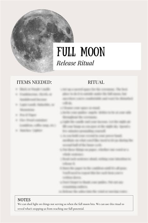 Full Moon Release Ritual Full Moon Ritual Release Ritual - Etsy