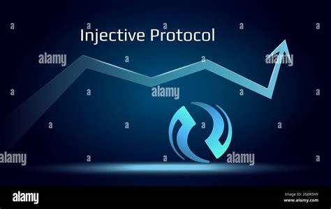 Injective Protocol INJ in uptrend and price is rising. Cryptocurrency coin symbol and up arrow ...