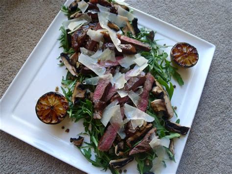 Steak Tagliata with Lentils and Mushrooms