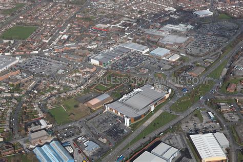 Aerial photography of Widnes aerial photograph of Ashley retail park looking across Ashley Way ...