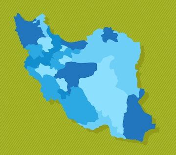 Premium Vector | Iran map with regions blue political map green background vector illustration