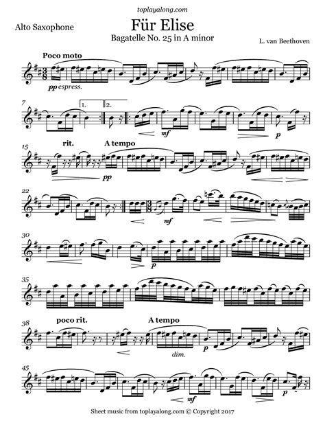 Beethoven - Für Elise | Sheet music, Clarinet sheet music, Trumpet ...