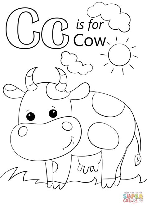 C Cow Coloring Pages - Coloring Home