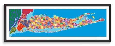 Long Island Towns Typography Map | Island town, Typography hand drawn, Lithograph print