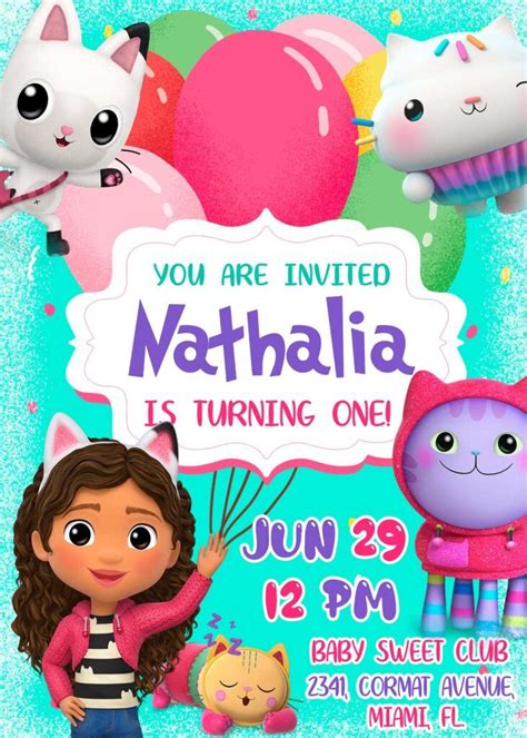 Gabby's Dollhouse Birthday Invitation | Lovely Invite | Birthday ...