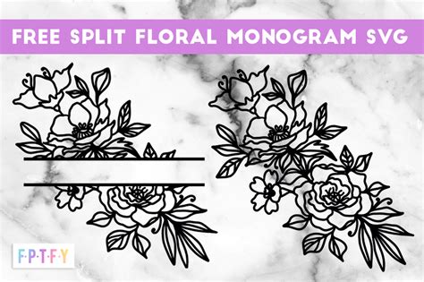 FREE Floral Split Monogram SVG | ubicaciondepersonas.cdmx.gob.mx