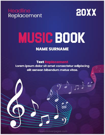 Music Book Cover Page Templates | Download (.doc) File