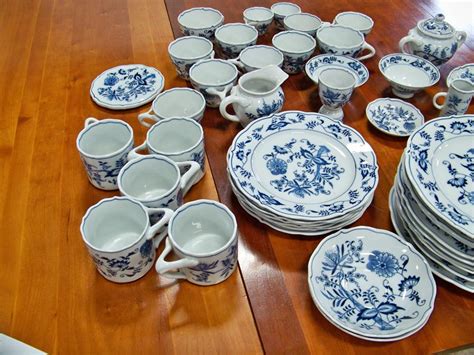 Lot - 56 Piece Set of Blue Danube China