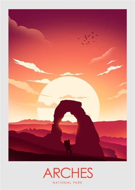 Arches National Park Travel Poster Print National Park Print - Etsy UK | National park posters ...