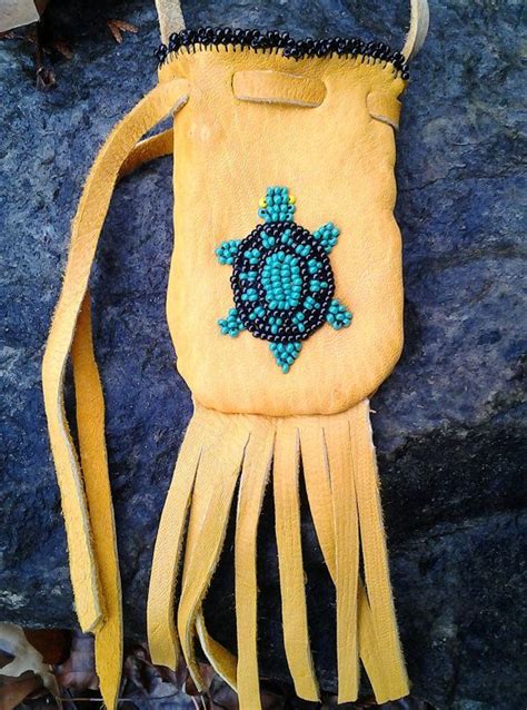 Native American Medicine Bags | Native American wool lined deerskin medicine bag with by Yukpa ...