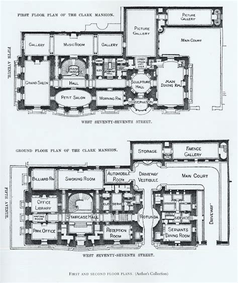 Mansion Floor Plans: William A. Clark House, New York