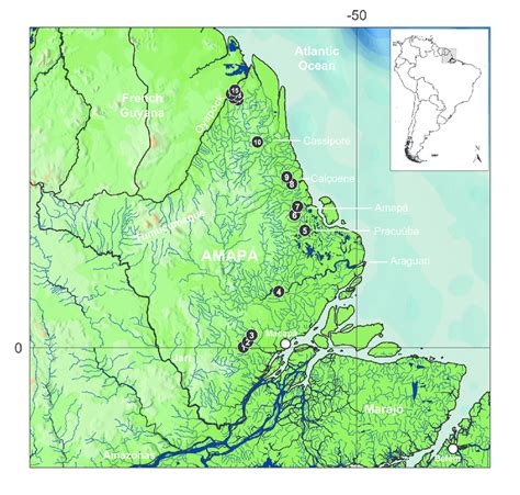 Map of Amapá in northern Brazil, lower Amazon basin showing each... | Download Scientific Diagram