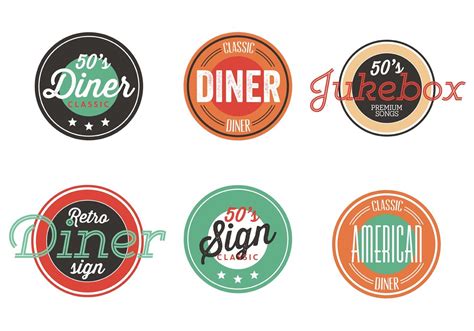 Vintage 50s Diner Label Collection | Diner sign, Diner advertising, Diner