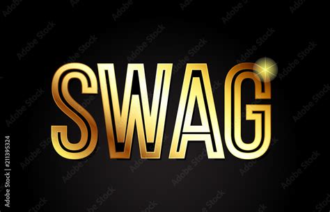 swag word text typography gold golden design logo icon Stock Vector ...