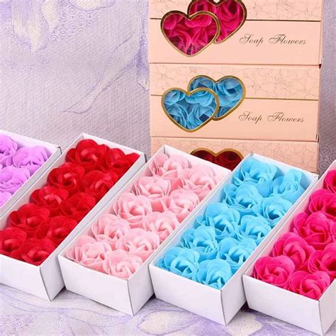 Fashion DIY Soap Flower Lifelike Hand Made 10 Rose Soap Flowers for Valentines Day Gift with ...