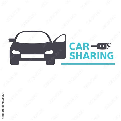 Car sharing service icon design concept. Carsharing renting car mobile app logo template. rental ...