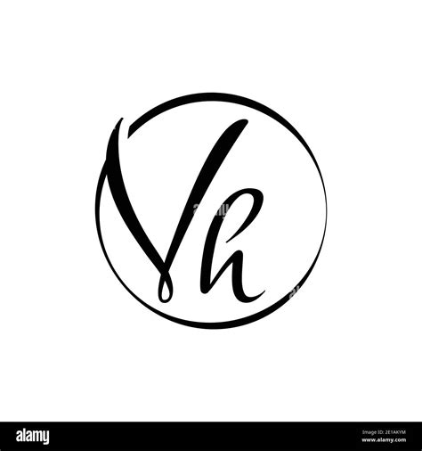 Initial VH letter Logo Design vector Template. Abstract Script Letter ...