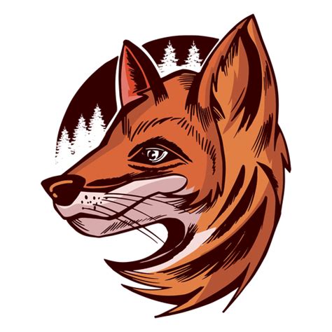 Fox head side view colored - Transparent PNG & SVG vector file