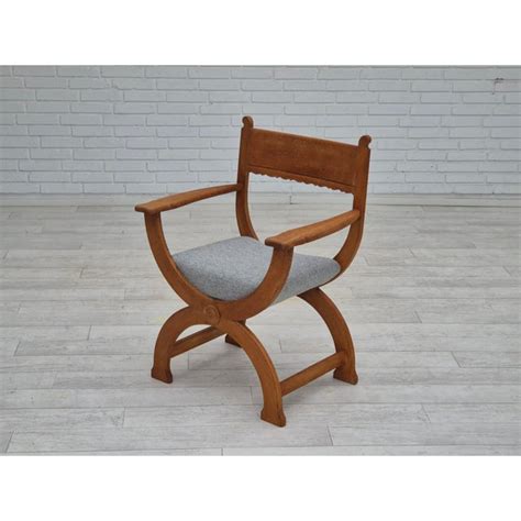 1960s, Danish Armchair in Solid Oak Wood, Reupholstered, Kvadrat Furniture Wool. | Chairish