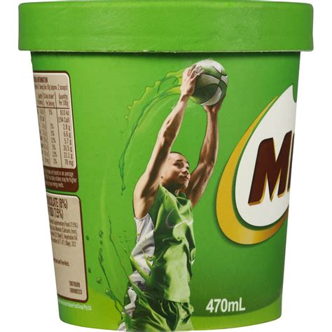 Nestle Milo Ice Cream Tub 470ml | Woolworths