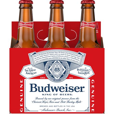 Budweiser Beer, 6 Pack Beer - 12 FL OZ Bottles - Walmart.com - Walmart.com