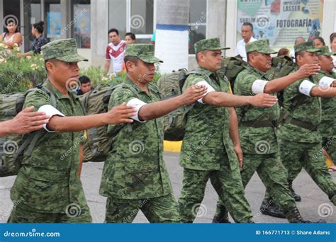 Mexican Military Parade editorial stock photo. Image of gulf - 166771713