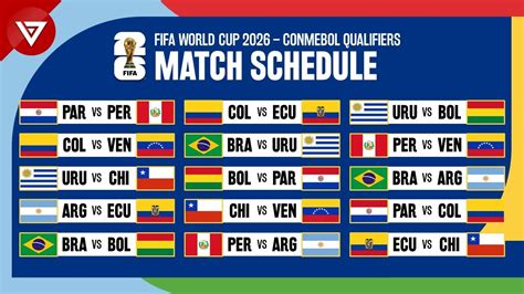 Match Schedule CONMEBOL Qualifiers FIFA World Cup 2026 | South American Qualification - YouTube