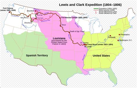 The map shows the route of the Lewis and Clark Expedition. The Lewis and Clark Expedition ...