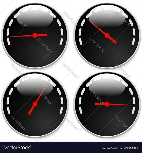 Dial meter templates with red need and units set Vector Image