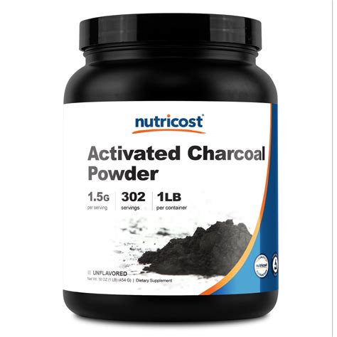 Nutricost Activated Charcoal Powder 1lb - Food Grade Powder, Great For Teeth Whitening ...