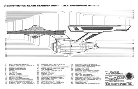 U.S.S. Enterprise NCC-1701 - Constitution Class Starship Refit Blueprints