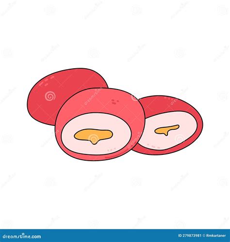 Mochi Ice Cream Vector Illustration. Stock Vector - Illustration of cream, traditional: 279873981