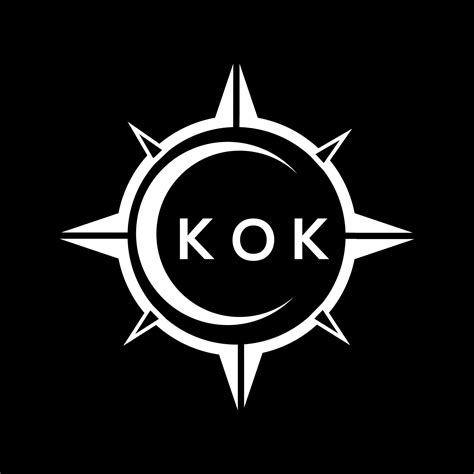 KOK abstract technology circle setting logo design on black background. KOK creative initials ...