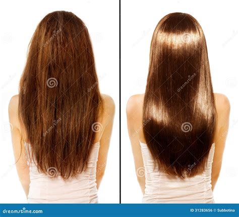 Before And After. Damaged Hair Treatmen Royalty Free Stock Image - Image: 31283656