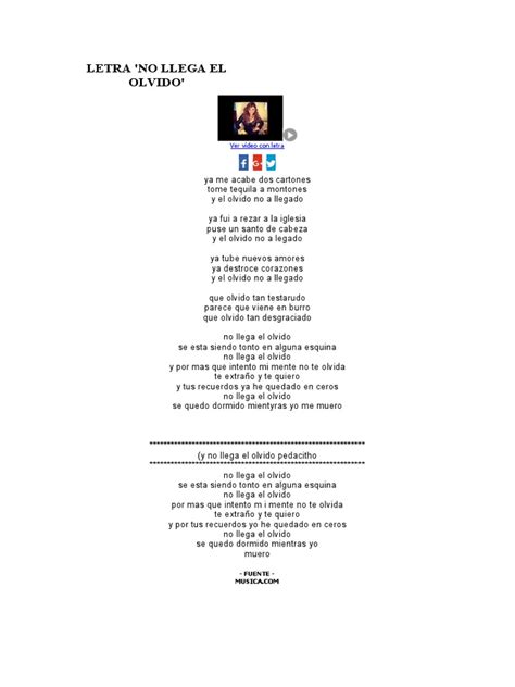 Jenni Rivera - No Llega El Olvido (Letra)