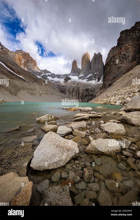 A hike to The Base of the Towers, Torres del Paine, Chile Stock Photo - Alamy