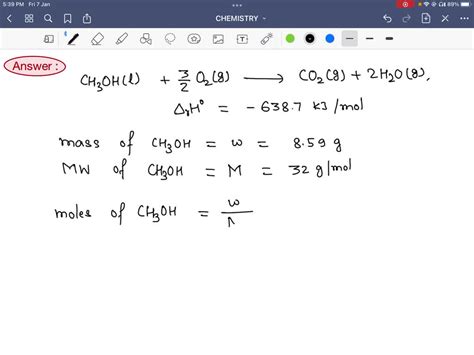 SOLVED: The thermochemical equation for the combustion of cthanol is ...