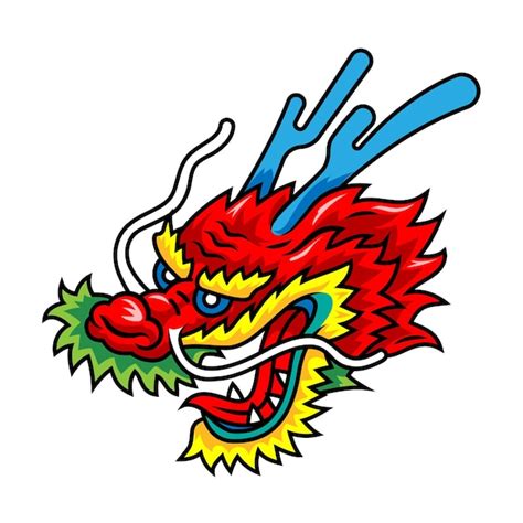 Premium Vector | Dragon head for chinese new year isolated on white background vector illustration