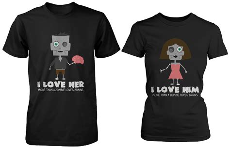 I Love You More Than a Zombie Loves Brains Shirts for Couples | Couple ...