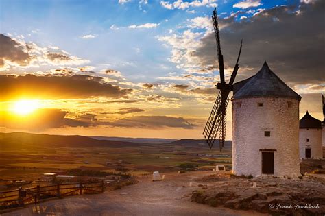 Windmill at sunset, Consuegra, Spain | Windmill, Sunset, Spain