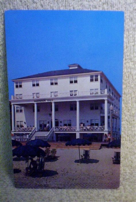 Postcard Postmarked 1954 HARRISON HALL HOTEL Boardwalk&15th OCEAN CITY ...