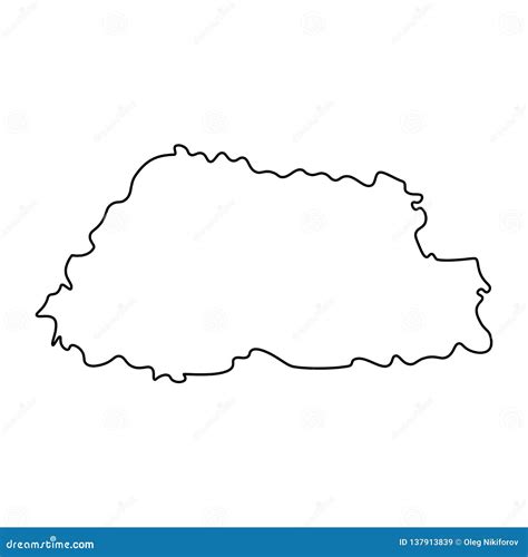 Map of Bhutan - outline stock illustration. Illustration of outline ...