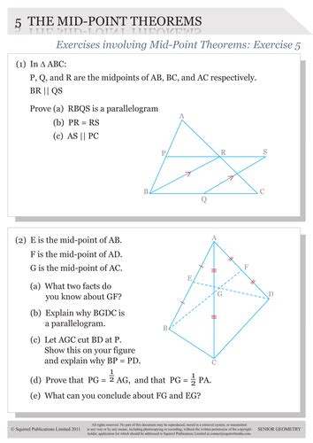 Exercise & Solutions on the Mid-Point Theorem | Teaching Resources