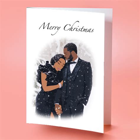 African American Couple Christmas Cards - Black and Beautiful Shop