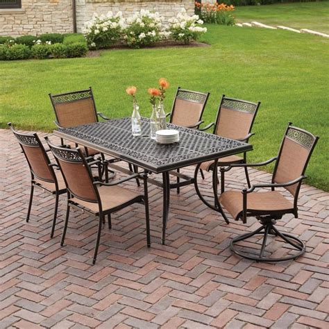 Hampton Bay Belleville 7 Piece Padded Sling Outdoor Dining Set | | Patio furniture dining set ...