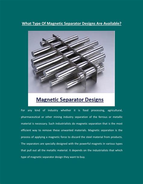 What type of magnetic separator designs are available by leyuanseparation - Issuu