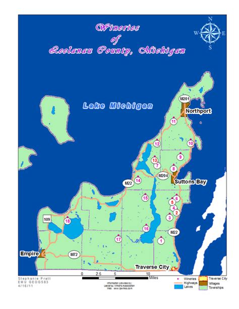 Winery Tour Map - Leelanau Peninsula Wineries