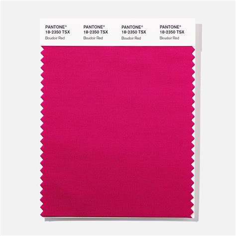 Pantone 18-2350 TSX Boudoir Red Polyester Swatch Card – Design Info